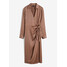 Bonprix Sukienka satynowa midi ze zrównoważonej wiskozy brunatny