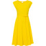 Bonprix Sukienka shirtowa z paskiem żółty cytrynowy