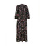 Bonprix Długa sukienka z kreszowanej bawełny, z wstawkami z przeszyciem cienkimi gumkami czarny w deseń paisley
