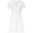 Bonprix Sukienka shirtowa z założeniem kopertowym biały