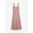Bonprix Sukienka szyfonowa z cekinami w kolorze drzewa różanego