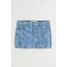 H&M Dżinsowa spódnica mini - 1046794003 Niebieski denim/Kwiaty