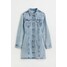 H&M Dopasowana sukienka dżinsowa - 1094723001 Jasnoniebieski denim