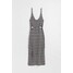 H&M Dzianinowa sukienka - 1049670008 Czarny/Wzór