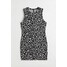 H&M H&M+ Sukienka z dzianiny w prążki - 1049692005 Czarny/Kwiaty