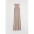 H&M Długa sukienka z dzianiny - 0997106002 Szarobeżowy