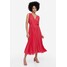 H&M Plisowana sukienka trapezowa - 1146415001 Wiśniowy