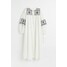 H&M Sukienka z baloniastym rękawem - 1061029001 Biały/Czarny