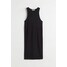 H&M Sukienka z dżerseju w prążki - 1081918001 Czarny