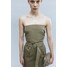 H&M Sukienka bandeau z paskiem - 1231080001 Zieleń khaki