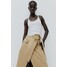 H&M Kopertowa spódnica z wiązanym paskiem - 1227465001 Beżowy