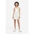 H&M Trapezowa sukienka z dżerseju - 1144635006 Biały/Różowe kwiaty