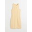 H&M Bawełniana sukienka z wycięciem - 1033201008 Jasnożółty