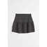 H&M Kreszowana spódnica mini z falbanami - 1138974001 Czarny/Drobne kwiaty
