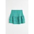 H&M Kreszowana spódnica mini z falbanami - 1138974001 Zielony/Drobne kwiaty