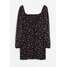 H&M H&M+ Marszczona sukienka z siateczki - 1143219001 Czarny/Kwiaty