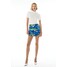 H&M Drapowana spódnica mini - 1173550004 Jaskrawoniebieski/Kwiaty