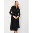 Mohito Czarna sukienka midi z plisowanym dołem 0290X-99X