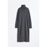 H&M Kaszmirowa sukienka z golfem - 1093743001 Ciemnoszary melanż
