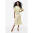 H&M Marszczona sukienka - 1142093002 Żółty/Wzór