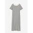 H&M Sukienka z dżerseju w prążki - Okrągły dekolt - Krótki rekaw - 1144829008 Biały/Paski