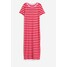 H&M Sukienka z dżerseju w prążki - Okrągły dekolt - Krótki rekaw - 1144829008 Różowy/Czerwone paski