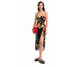 Desigual Sukienka midi kopertowa z obrazkiem z motywem dżungli 24SWMW092000