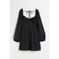 H&M Sukienka z materiału plumeti - 1081630003 Czarny