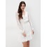 Mohito Biała sukienka mini z falbanami 7391Y-00X