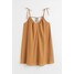 H&M Sukienka mini z dekoltem w serek - 1081909002 Ciemnobeżowy
