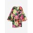H&M Satynowa sukienka kopertowa - 1147534013 Zielony/Kwiaty