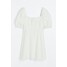 H&M Sukienka z bufiastym rękawem - 1139144005 Biały
