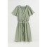 H&M Szyfonowa sukienka z dekoltem w serek - 1059771004 Jasny bladozielony