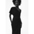 H&M Drapowana sukienka na jedno ramię - 1234908001 Czarny