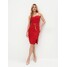 Mohito Czerwona sukienka midi na ramiączkach 518AE-33X