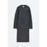H&M Dzianinowa sukienka bodycon - Okrągły dekolt - Długi rękaw - -ONA 1122248003 Ciemnoszary
