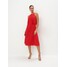 Mohito Czerwona sukienka midi z dekoltem halter 776AM-33X