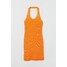 H&M Sukienka z mocowaniem na karku - Mocowanie na szyi - Bez rękawów - 1007230002 Pomarańczowy/Wzór