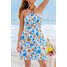 Cupshe Sukienka mini z kwiatowym wzorem bez rękawów z koralikami i dekoltem wiązanym na szyi CAA05A4E132CC