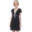 Cropp Czarna sukienka mini z kontrastową lamówką 9282Y-99X