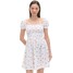 Cropp Biała sukienka mini z bufiastymi rękawami 0310Z-00M