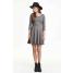 H&M Dżersejowa sukienka 0354803001 Czarny melanż