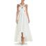 Eva Minge Asymetryczna sukienka maxi z cięciami biała