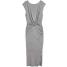 H&M Długa kopertowa sukienka 0369335001 Szary melanż