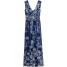 H&M Wzorzysta sukienka maxi 0377697002 Ciemnoniebieski