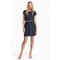 H&M Dżersejowa sukienka 0202017032 Ciemnoniebieski