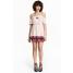 H&M Sukienka z odkrytymi ramionami 0386350004 Naturalna biel/Słonie