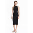 H&M Sukienka z dżerseju w prążki 0398307001 Czarny