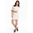 H&M Sukienka z odkrytymi ramionami 0397661003 Biały