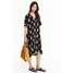 H&M Wzorzysta sukienka z wiskozy 0388962006 Czarny
